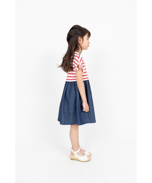 SUNDAYS SUN ワンピース 切り替えボーダーワンピース キッズ