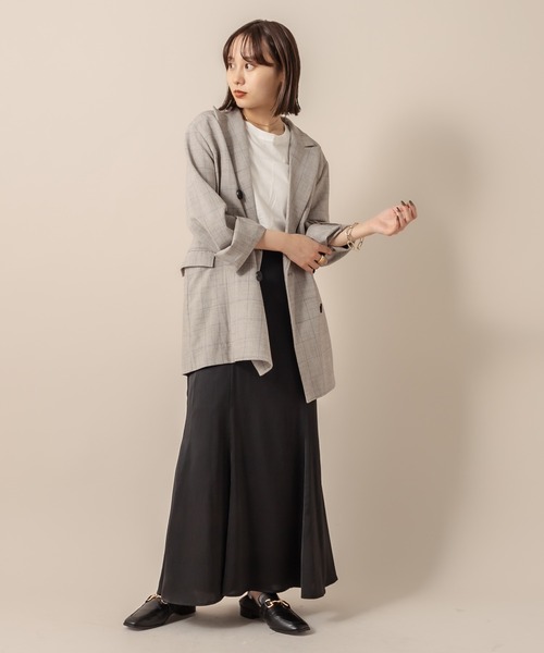 M-LINE スカート 「mline」 WEB限定 サテンマーメイドスカート