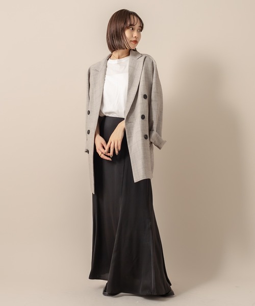 M-LINE スカート 「mline」 WEB限定 サテンマーメイドスカート