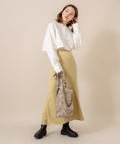 M-LINE スカート 「mline」 WEB限定 サテンマーメイドスカート
