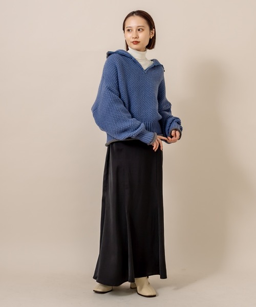 M-LINE スカート 「mline」 WEB限定 サテンマーメイドスカート