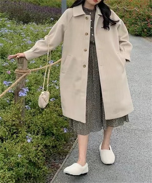 FREE STYLISTS ステンカラーコート コート ウールライクステンカラー