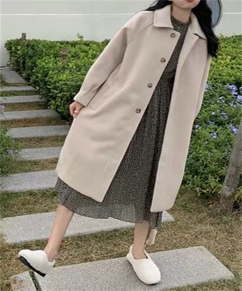 FREE STYLISTS ステンカラーコート コート ウールライクステンカラー