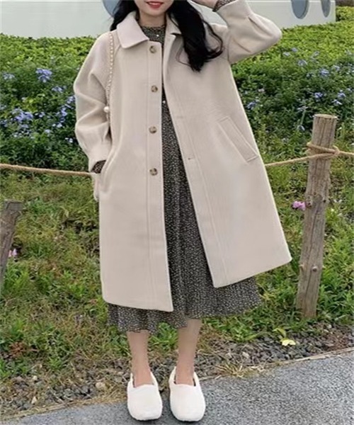 FREE STYLISTS ステンカラーコート コート ウールライクステンカラー