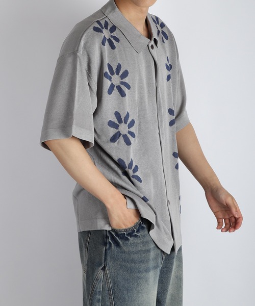 WESTSEA（ウエストシー） ポロシャツ アーガイル柄 花柄 ルーズサイズ