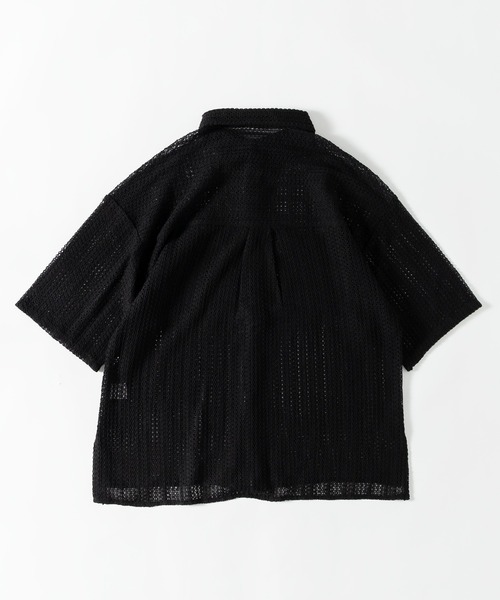 ブラウス シャツ 透かし編みのシャツ レディース MUHET ブラウス シャツ 透かし編みニットシャツ レディース