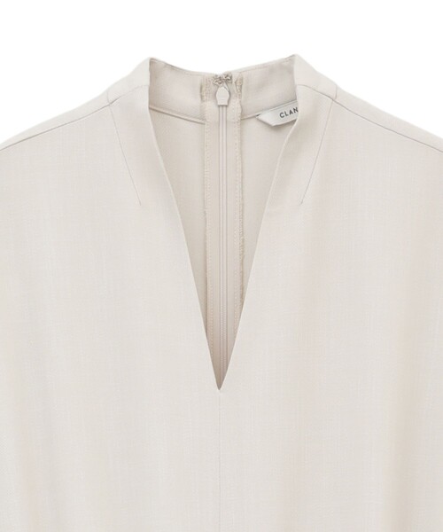 美品 定価3万 クラネ スタンドカラールーズ オールインワン アイボリー 1 S CLANE（クラネ） オールインワン 「CLANE/クラネ」STAND COLLAR LOOSE