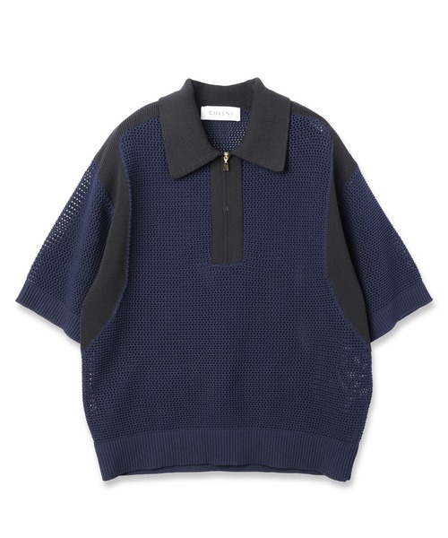 CULLNI セーター ニット 24-SS-042 / Bi Color Mesh Knit ZIp Up