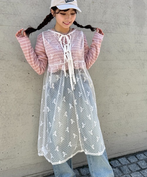 レース シースルー チュール ワンピース リボン タッセル ドット SOLLON. ワンピース ドットリボンチュールワンピース : ZOZOTOWN