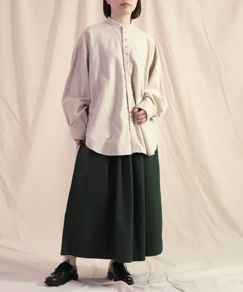 ブラウス シャツ 「Brocante / ブロカント」 オーガニック綿麻フランネル ペザンシャツ レディース Brocante ブラウス シャツ 「Brocante / ブロカント