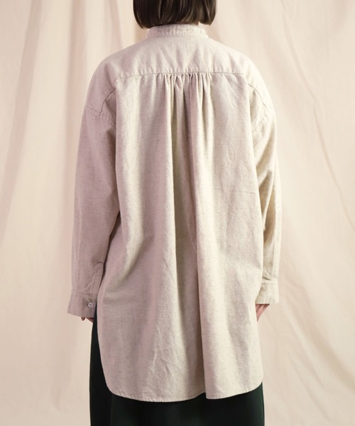 ブラウス シャツ 「Brocante / ブロカント」 オーガニック綿麻フランネル ペザンシャツ レディース Brocante ブラウス シャツ 「Brocante / ブロカント