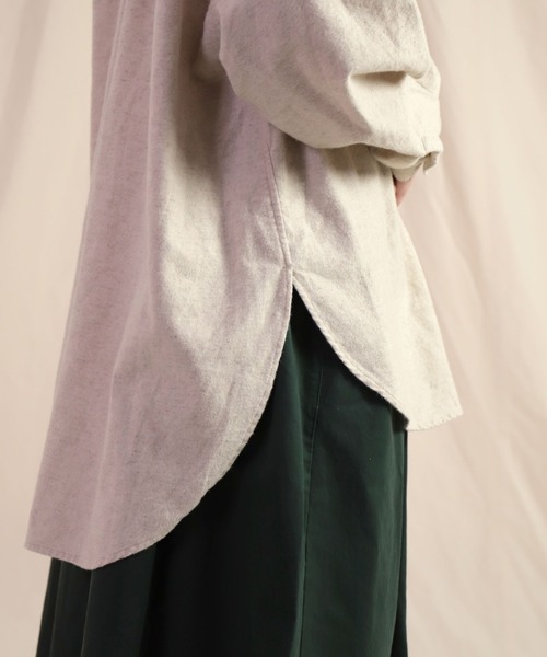 ブラウス シャツ 「Brocante / ブロカント」 オーガニック綿麻フランネル ペザンシャツ レディース Brocante ブラウス シャツ 「Brocante / ブロカント