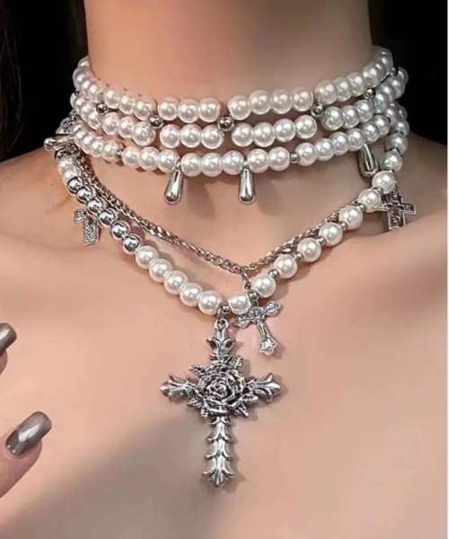 Port（ポート） ネックレス 「 」 パール ボリューム 5連 ネックレス