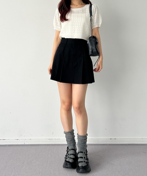 ニット セーター Sugary heart tulle ニット レディース Girly Doll ニット セーター オーバーサイズタートルネック