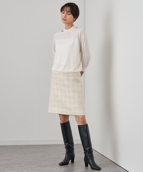 ANAYI ニット セーター ウールシルクショルダースリット プル
