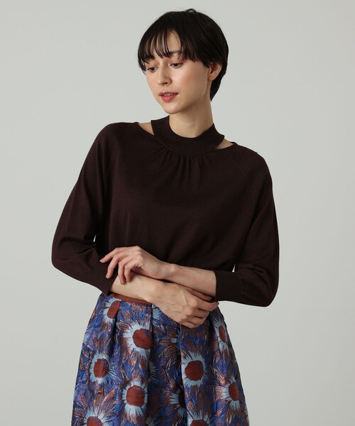 ANAYI ニット セーター ウールシルクショルダースリット プル