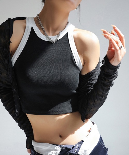 miniministore（ミニミニストア） タンクトップ ノースリーブ 配色