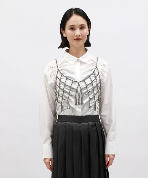 ヴィンテージビーズ　ブラック　ビスチェ　ベスト Vintage beads ＆ crochet black vest/ヴィンテージ ビーズ
