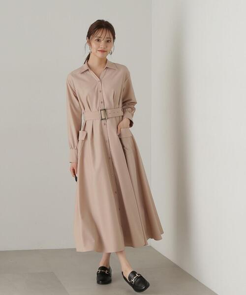 ★MAXZA★アウトポケットベルテッドトレンチシャツワンピース★ PROPORTION BODY DRESSING ワンピース ポケットシャツワンピース