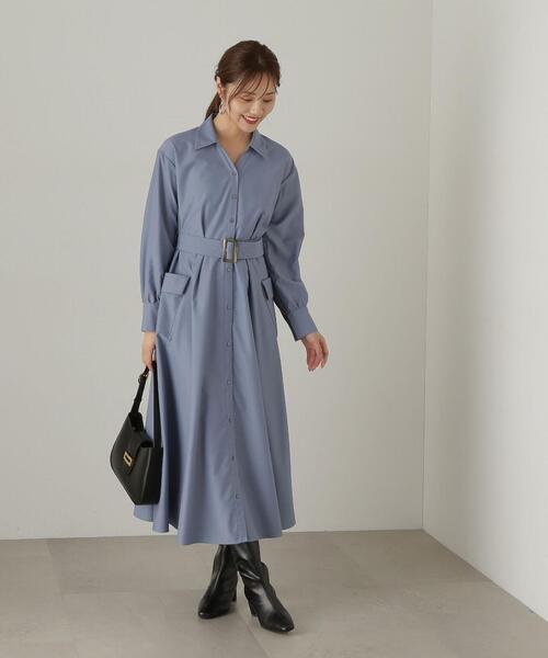 ★MAXZA★アウトポケットベルテッドトレンチシャツワンピース★ PROPORTION BODY DRESSING ワンピース ポケットシャツワンピース