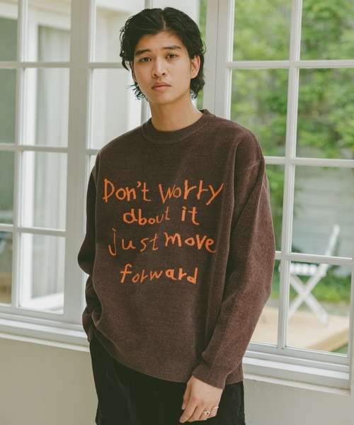 RAGEBLUE セーター ニット Jacquard logo crew neck lettered