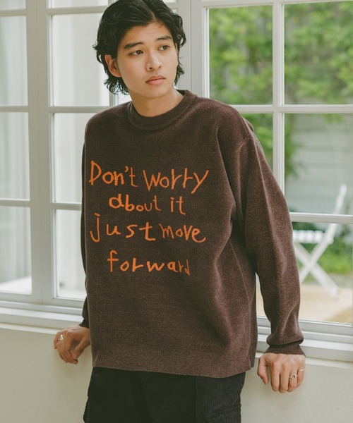 RAGEBLUE セーター ニット Jacquard logo crew neck lettered