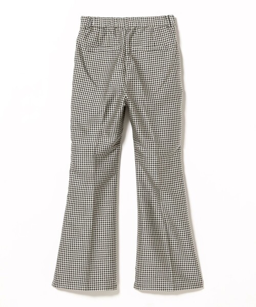 Ray BEAMS パンツ ジャカード チェック フレア レディース : ZOZOTOWN 