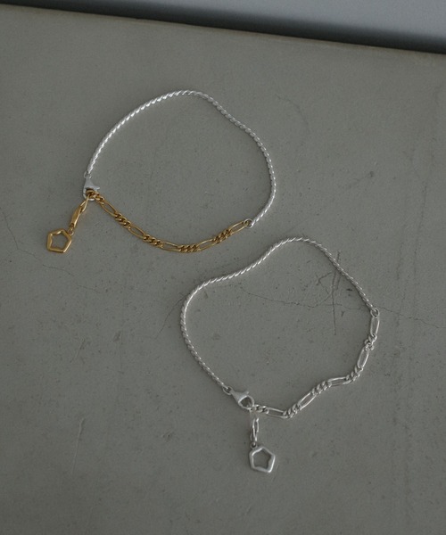 TEN. ブレスレット SILVER925 シェードコンビチェーンブレスレット SV