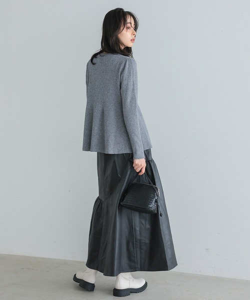 itto... カーディガン ペプラムフレアニットカーディガン レディース  