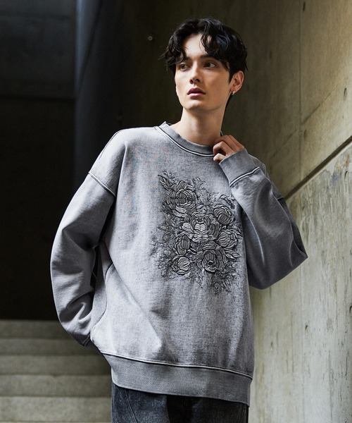 KITH 刺繍デザイン トレーナー S グレー Kith Floral Script Nelson Crewneck - Light Heather Grey – Kith Europe