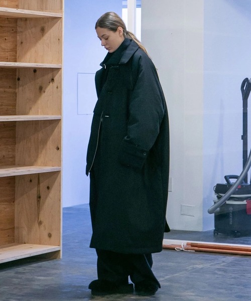 コート ジャケット 「my beautiful landlet」STRETCH GABARRE BATTING LONG COAT メンズ レディースの画像