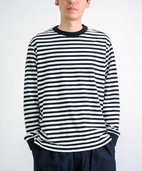 RINEN tシャツ 」 オーガニック天竺 ボーダー クルーネック メンズ