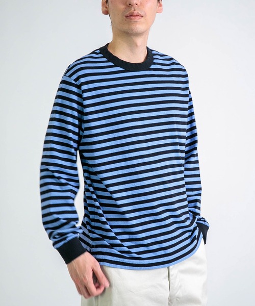 RINEN tシャツ 」 オーガニック天竺 ボーダー クルーネック メンズ