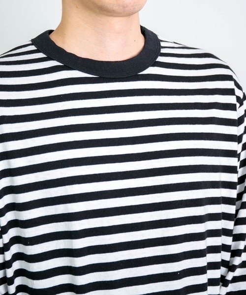 RINEN tシャツ 」 オーガニック天竺 ボーダー クルーネック メンズ