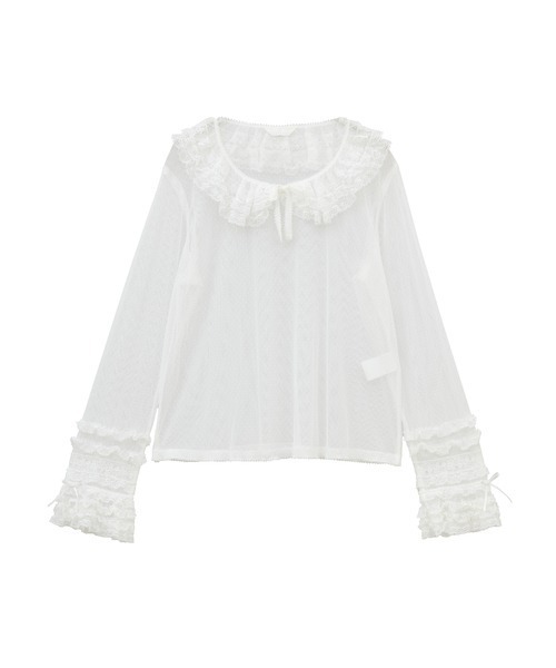 PINK HOUSE（ピンクハウス） ブラウス シャツ ドットチュールレース