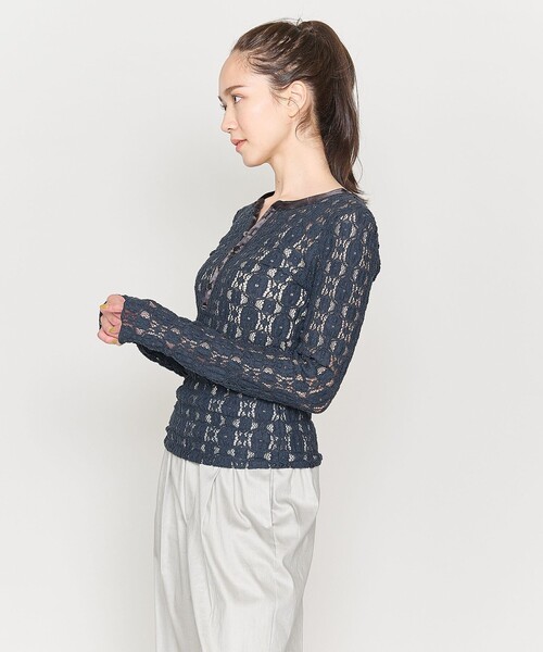 ASTRAET tシャツ 「ASTRAET」レース ヘンリーネック カットソー