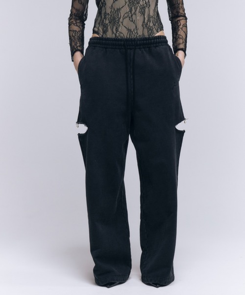 josemoon スウェットパンツ　ブラック JOSE MOON スウェットパンツ ジャージ SLIT SWEAT PANTS with