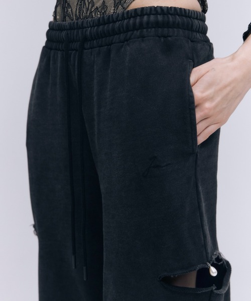 josemoon スウェットパンツ　ブラック JOSE MOON スウェットパンツ ジャージ SLIT SWEAT PANTS with