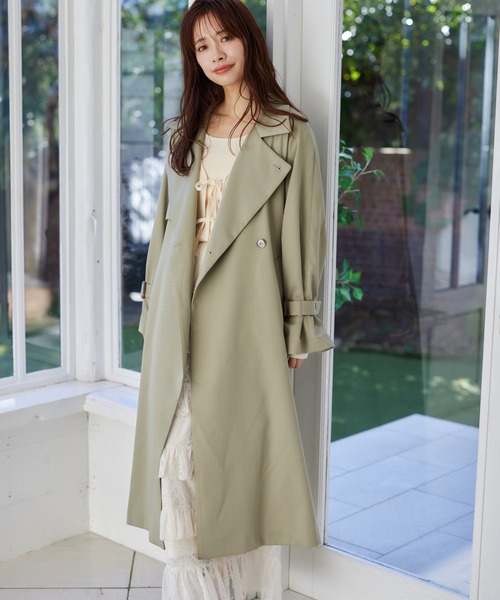 mysty woman スタンドネック ミドルコート リボン モカ 3way新品 スタンドネックミドルコート | Chez toi(シェトワ)レディース