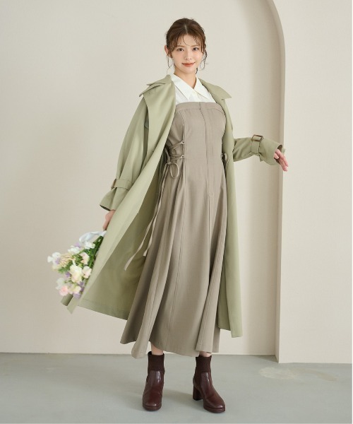 mysty woman スタンドネック ミドルコート リボン モカ 3way新品 スタンドネックミドルコート | Chez toi(シェトワ)レディース