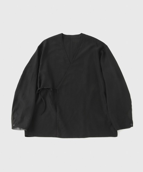 ADAM ET ROPE レディース襟なしジャケット　黒ブラック ADAM ET ROPE' コート ジャケット 「WEB限定」リネンミックス