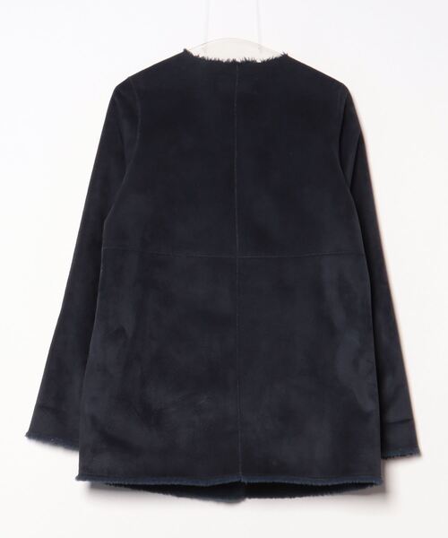 「UNITED ARROWS」 ノーカラージャケット 36 ネイビー レディース