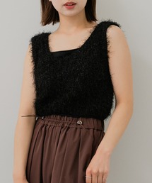 ベスト ジレ クロップドフェザーヤーンニットベスト レディース｜ZOZOTOWN Yahoo!店