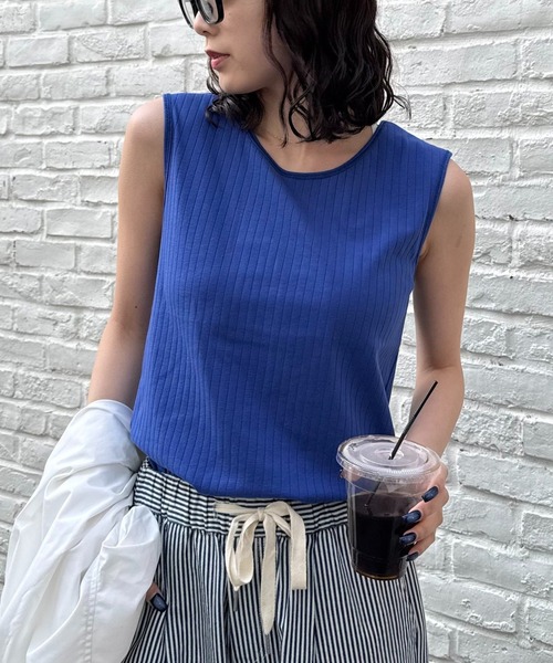 BIBIY. タンクトップ ネイビー 新品未使用タグ付 TOPS｜Bibiy.