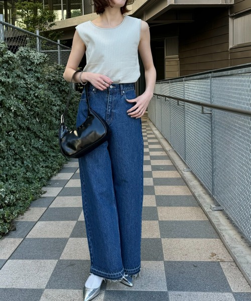 ②ダークブルー フレアタンクトップ　Ｍサイズ 未開封 CIAOPANIC TYPY（チャオパニックティピー） タンクトップ ノースリーブ