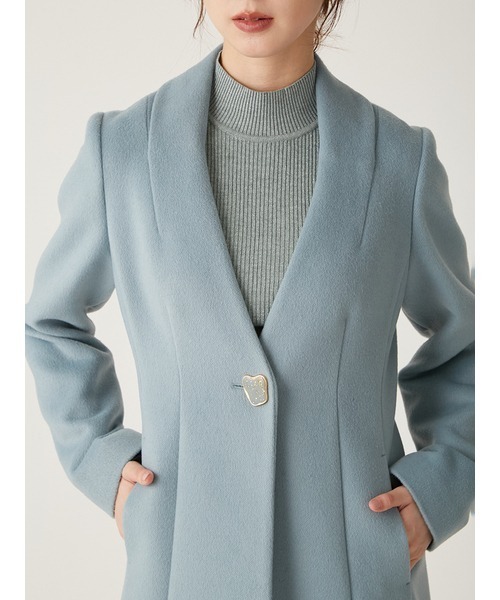 LILY BROWN」 ノーカラーコート 0 ブルー レディース Lily Brown 