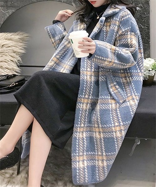 「Dream garden」 チェスターコート FREE ブルー レディース_画像6