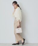 tシャツ ビジュー付きチュールバルーンスリーブ...の詳細画像4