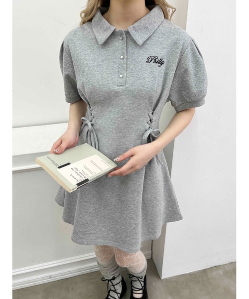 【未使用】1piu1uguale3 ロゴポロレディースグレー ワンピース 「PHILLY」レースアップポロワンピース : ZOZOTOWN Yahoo