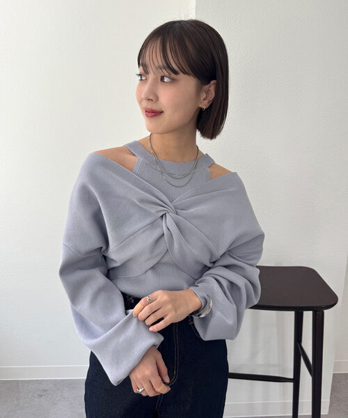ミスティック　ニットセット mystic ニット セーター クロスニットSET レディース : ZOZOTOWN